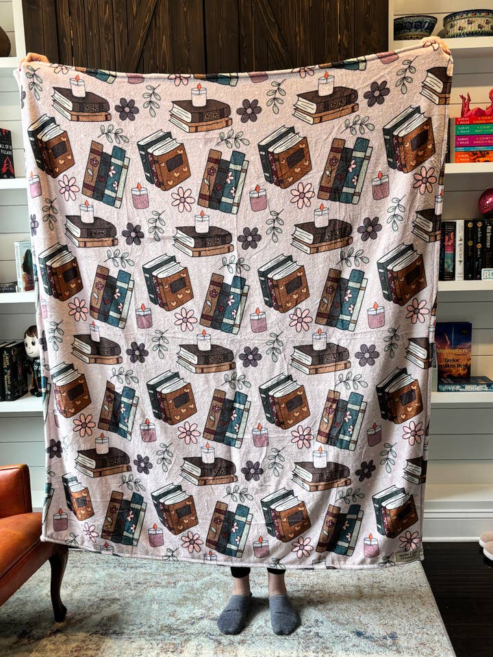 Cozy Book Throw Blanket for wholesale by Stella Cake Creations