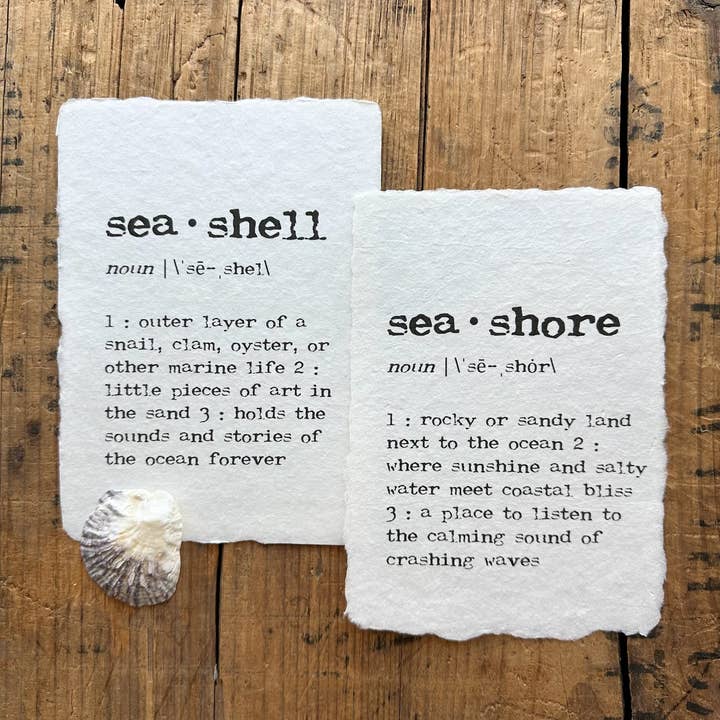 Alison Rose Vintage - Wholesale Art print - seashell definition print on handmade cotton paper2