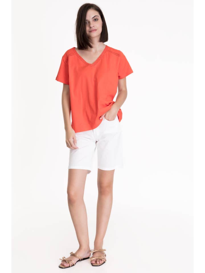 CMS Love - Wholesale T-Shirt - Women's - T-SHIRT WITH EMBROIDERED STRAP DETAIL B2B