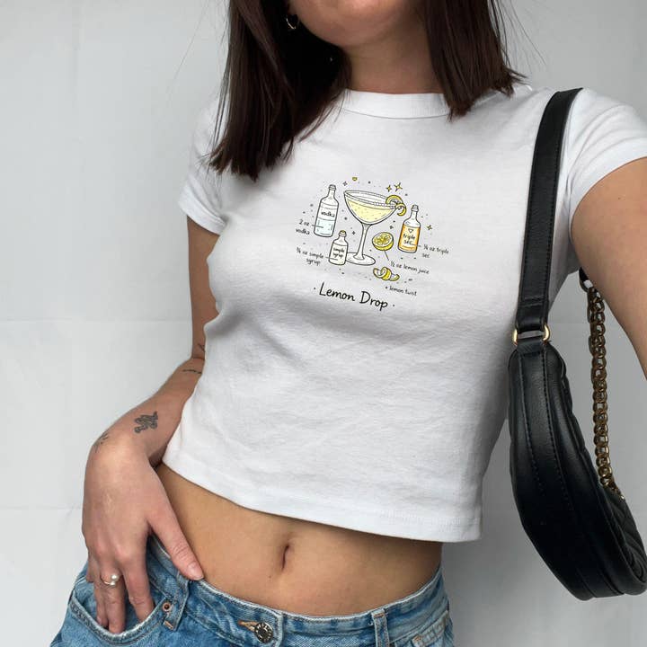 Lemon Drop Martini Citrus Cocktail Girls Night Out Tee for wholesale by FizzCandy Designs