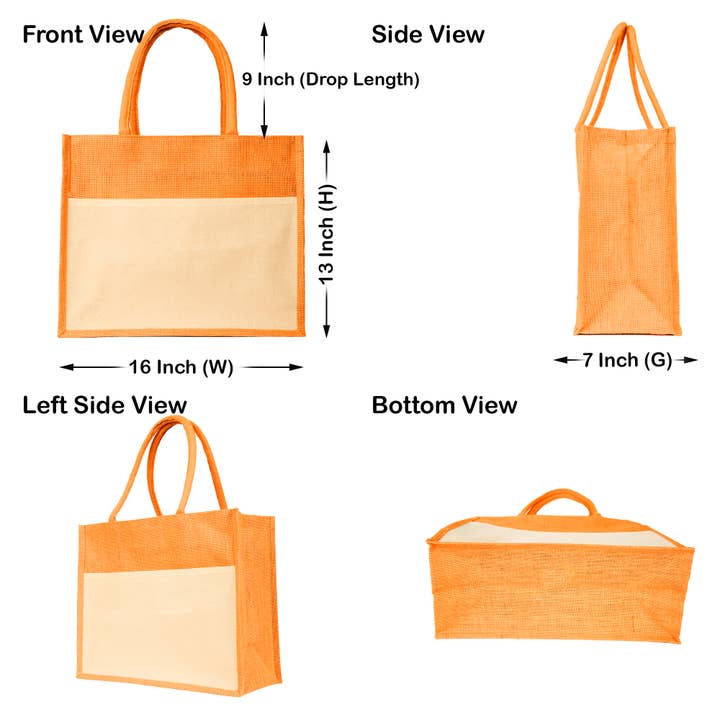 ecojutebags – wholesale Tote bag – Unisex – 4 Jute Grocery Tote Bag – Eco Reusable Shopper with Pocket29
