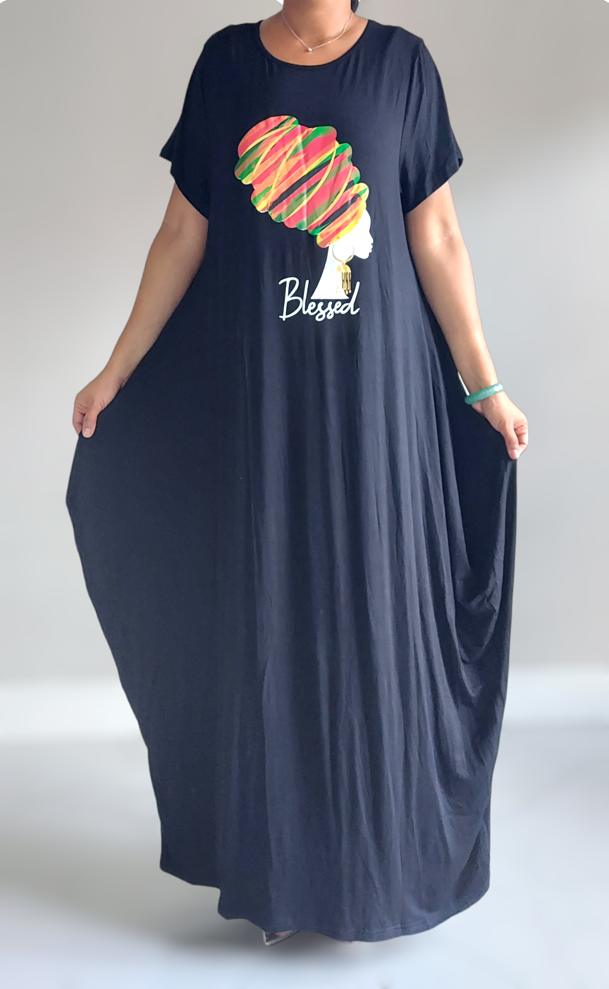 India Batik – Großhandel Kleid – Damen – Blessed Afro Bubble Jerseykleid, kurzärmlig, 2022SS8