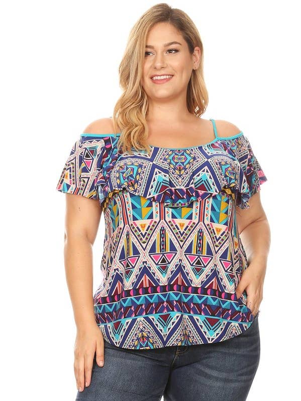 Short Sleeve Plus Size Top for wholesale by Lady Curvaceous