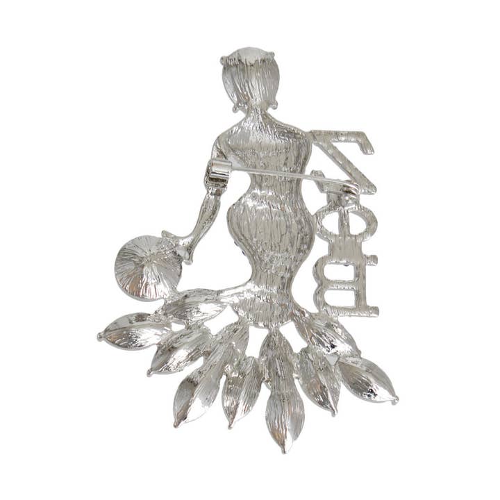 Blue Silver Woman Sorority Pin for wholesale on Faire0