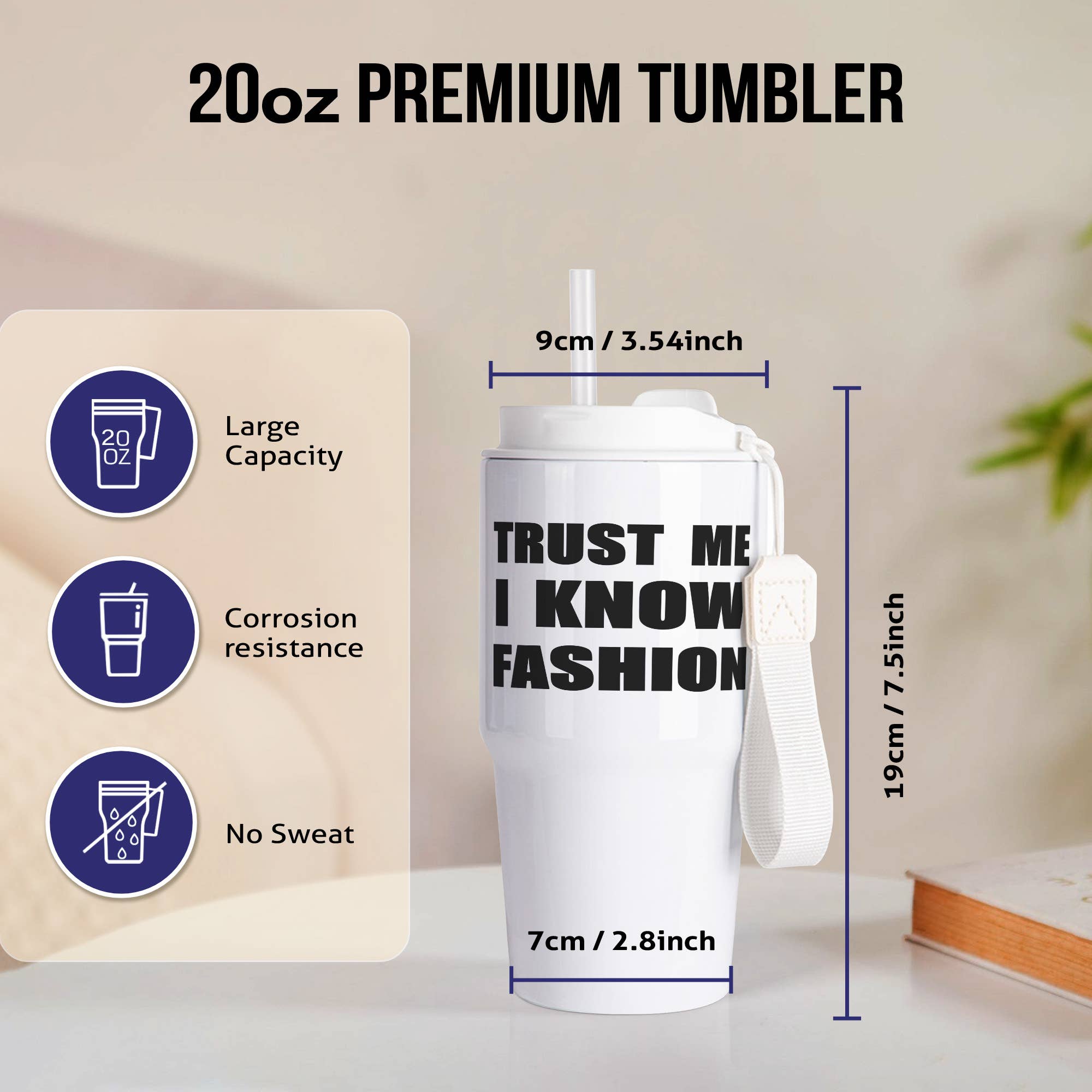 3dRose - Venta al por mayor Vaso termo - 3dRose, Confía en mí, sé de moda - humor divertido de fashionista y diseñador - gracioso, Vaso térmico1