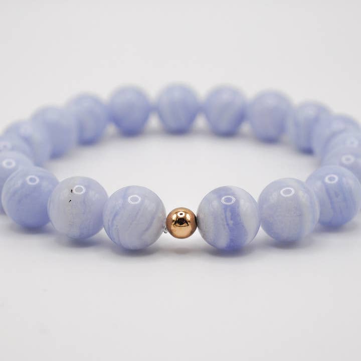 Ripple | Reiki Infused Jewelry - Wholesale Beaded Bracelet - Blue Lace Agate Solo Grande Bracelet2