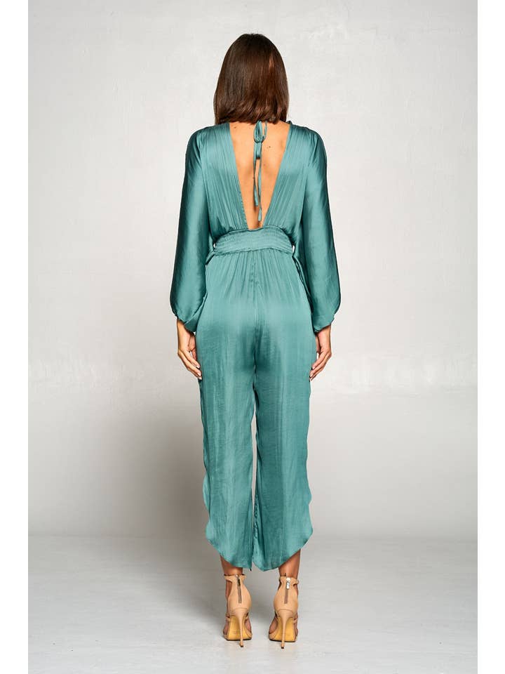 Strut & Bolt - Wholesale Jumpsuit - Women's - Berrack Shoulder Cut-out Smocked Waist Jumpsuit