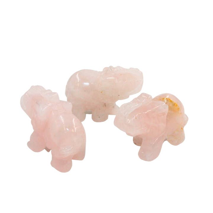 Éléphant en cristal - Quartz rose pour la vente par Earths Elements Wholesale