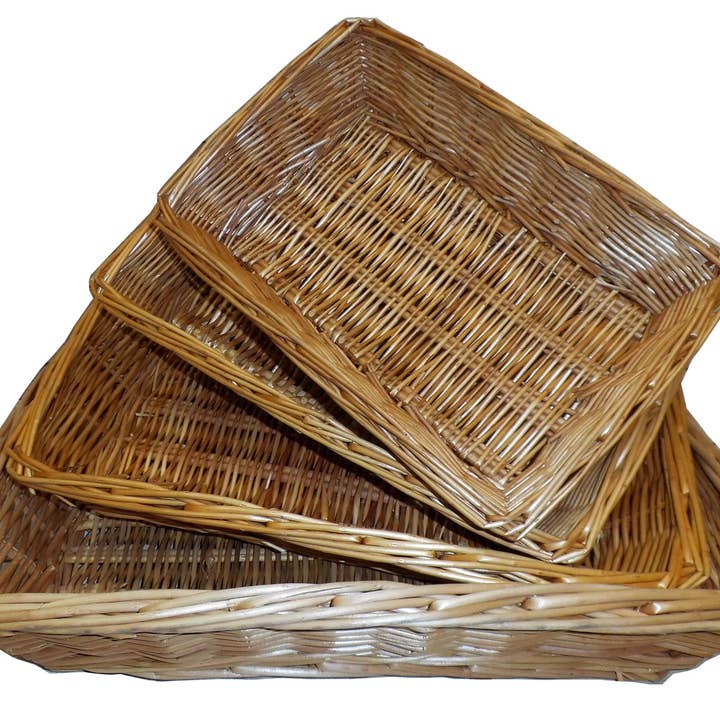 Candi Gifts – wholesale Basket – 10 x Natural Wicker Baskets, Trays, Empty Gift Hampers8