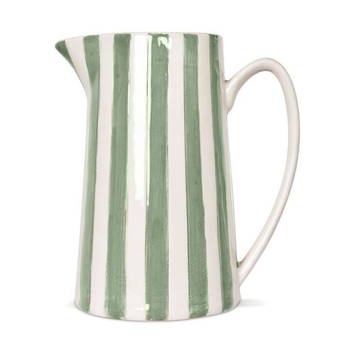 Pitcher stripe gm matcha L17.8 W12.5 H21.3cm for wholesale by Opjet Paris