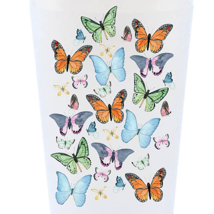 Gobelets incassables en forme de papillon aquarelle pour la vente par Magnolia Paperie