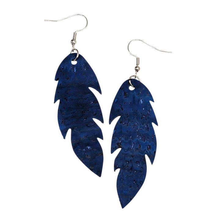 Pendientes de hojas azul cobalto para venta al por mayor de Trend Tonic Ltd