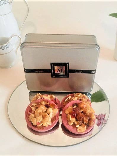 Luxury Ruby Chocolate Florentines 450g for wholesale by Anthony James Chocolate