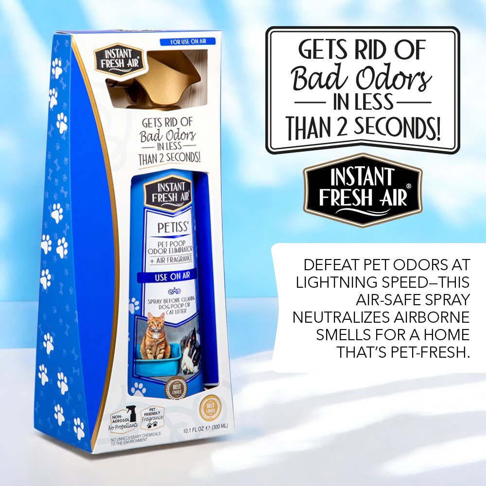 Instant Fresh Air - Wholesale Pet Deodorizing Spray - Petiss 10.1 Oz., Pet Poop Odor Eliminator + Air Fragrance.1