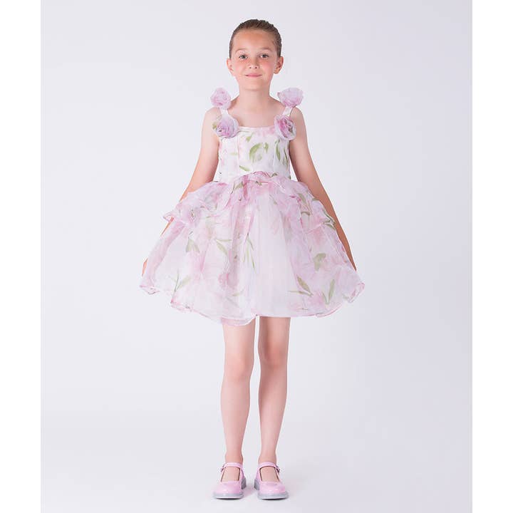 Vestido de Chiffon Floral para Meninas por atacado de Mama Luma