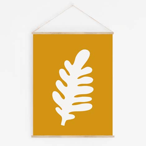 Shandor – Tapeçaria/têxtil por atacado – Pendurador de Parede Folha Ocre - Tamanho Pequeno 45 x 70 cm