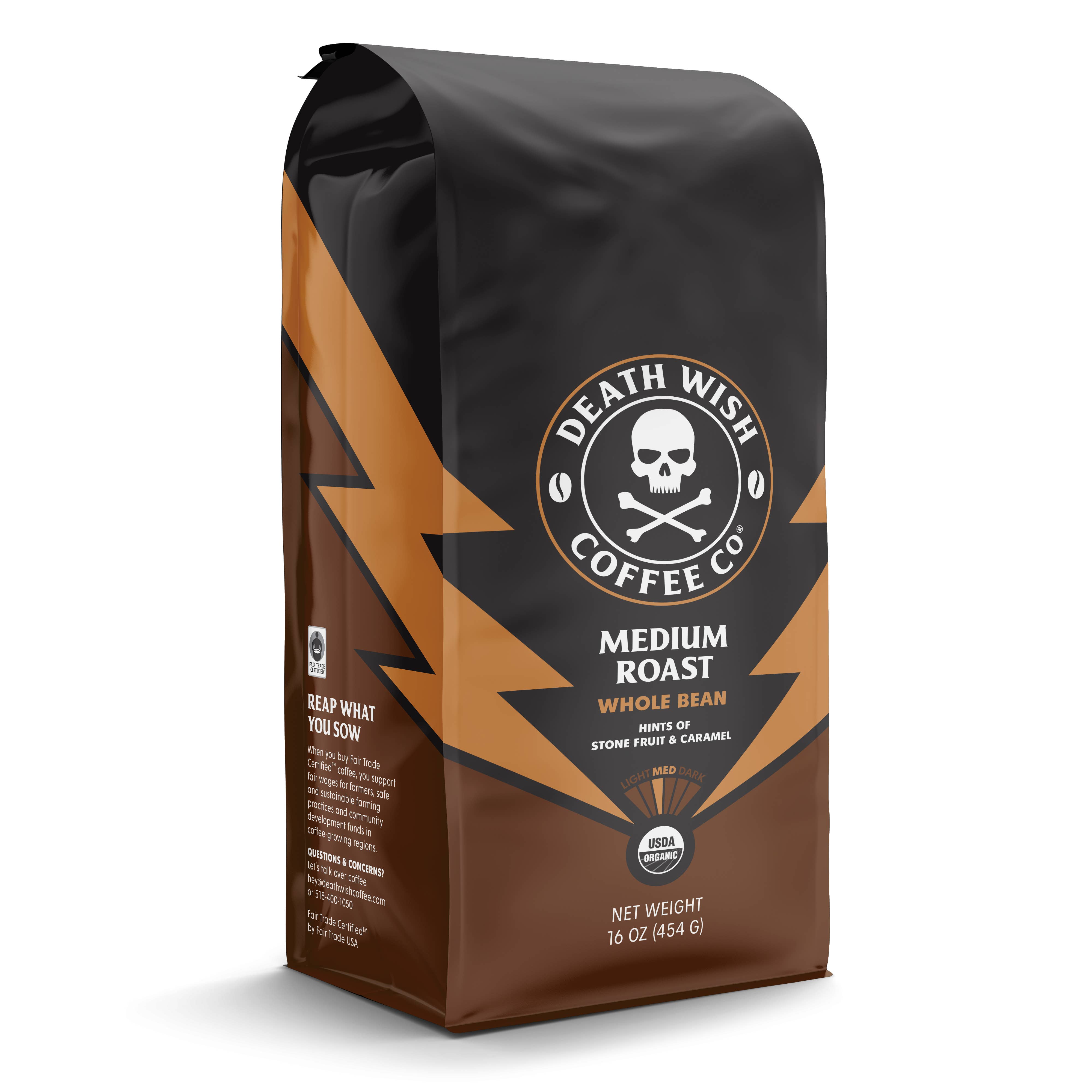 Death Wish Coffee - Wholesale Coffee Beans - Medium Roast Coffee - CASE OF 62