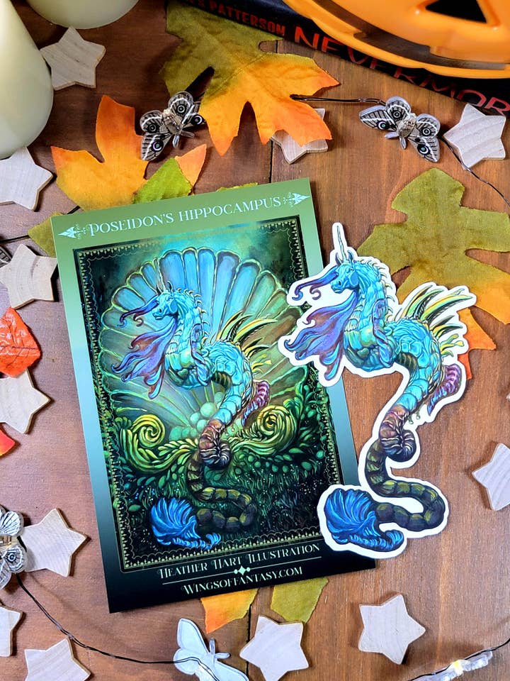 Fantasy Art Sticker. Hippocampus. Mythological for wholesale by Wings of Fantasy