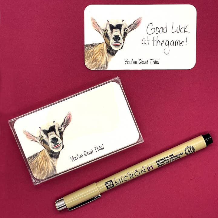 Woollybear Travels - Wholesale Stationery/Notecard Set - Pawsitive Notes- Baby Goat (Lunch Box Notes)2