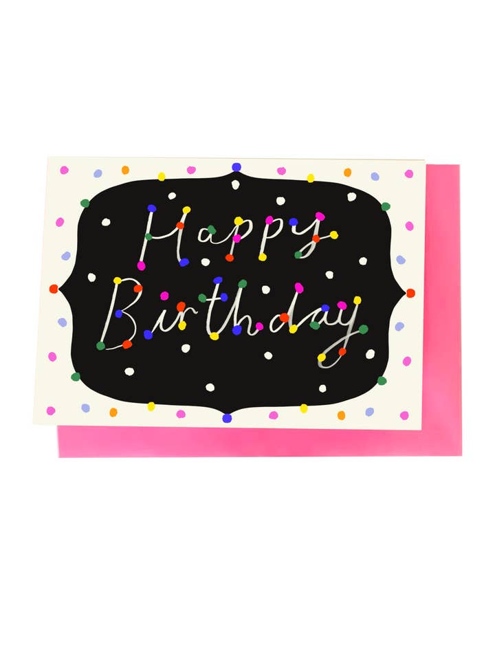 Signature Dot Font Birthday Card for wholesale by Kitty Kenda Papergoods