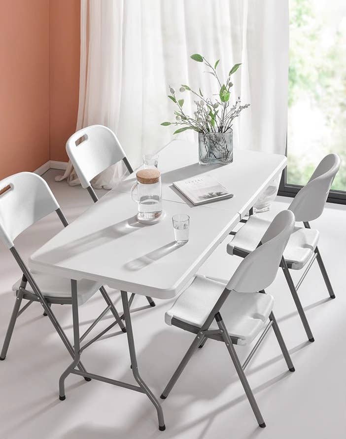 LINEN STORE - Vente Table de terrasse - Table pliante 1,83 m avec verrou et poignée de transport3