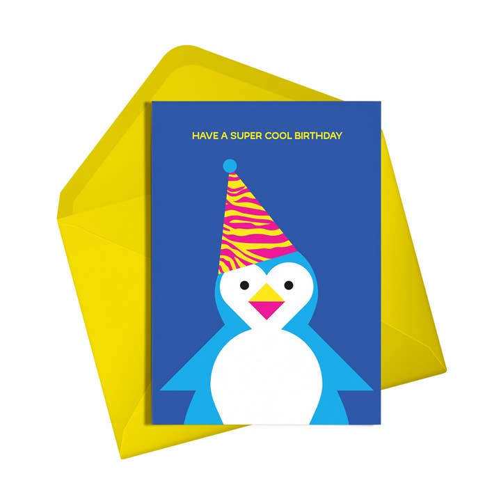 Super Cool Penguin Birthday Card | Gender-neutral | All Ages for wholesale by Alphablots
