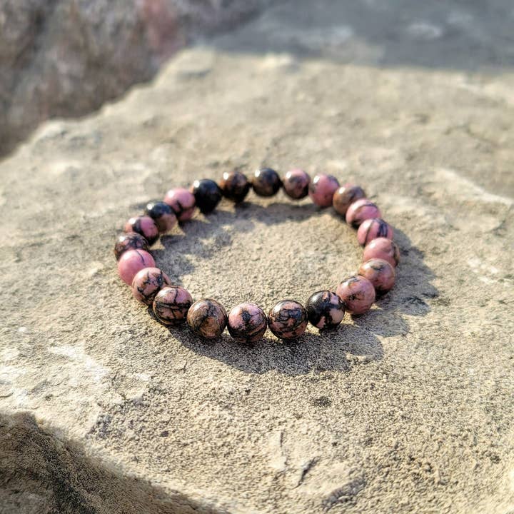 Rhodonite Stacker Bracelet for wholesale by Most Radiant Beads LLC