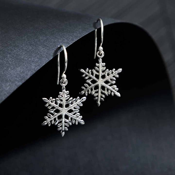 Nina Designs - Wholesale Dangle Earrings - Sterling Silver Snowflake Dangle Earrings
