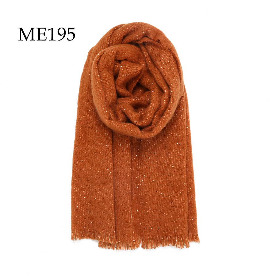 Adorro – wholesale Scarf – Women's – Soft Chunky Knit Metallic Shimmer Solid Scarf (14 colors) 0