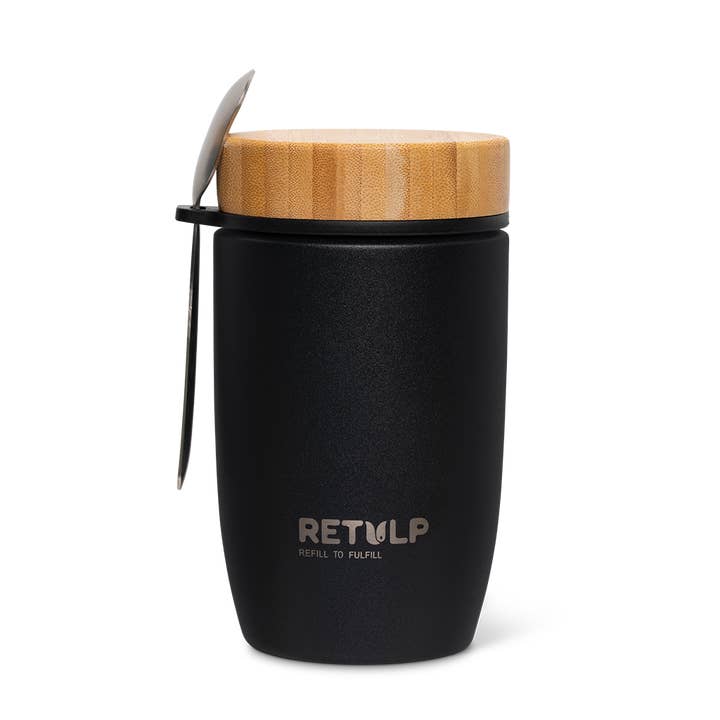Stor mugg isolerad 500ml Foodpod Behållare Svart för wholesale av RETULP