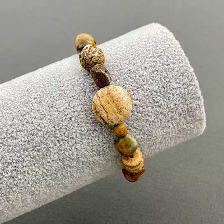 Mio Queena - Wholesale Beaded Bracelet - Tiger Eye Stone Agate Beaded Elastic Bracelet - CS2