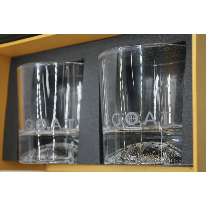 NOBLESIP - Wholesale Cocktail/Liquor Glass - Whiskey BASKETBALL Glasses, Set of 2 - New NOBLESIP Gift Box2