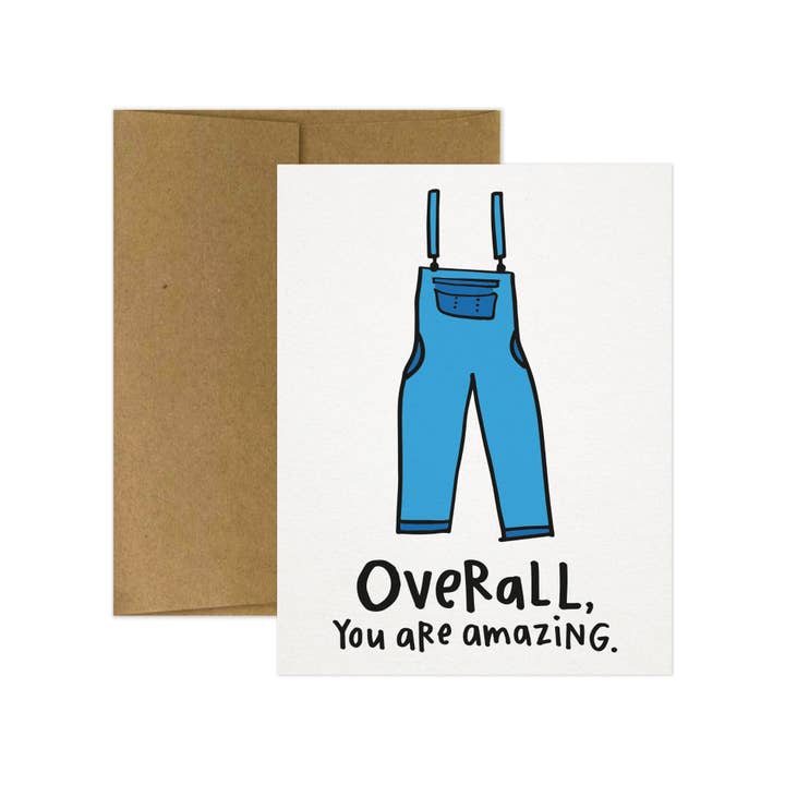 Tiny Gang Designs - Wholesale Love Card - Overall, You Are Amazing. Love Card. Thank You Card.1