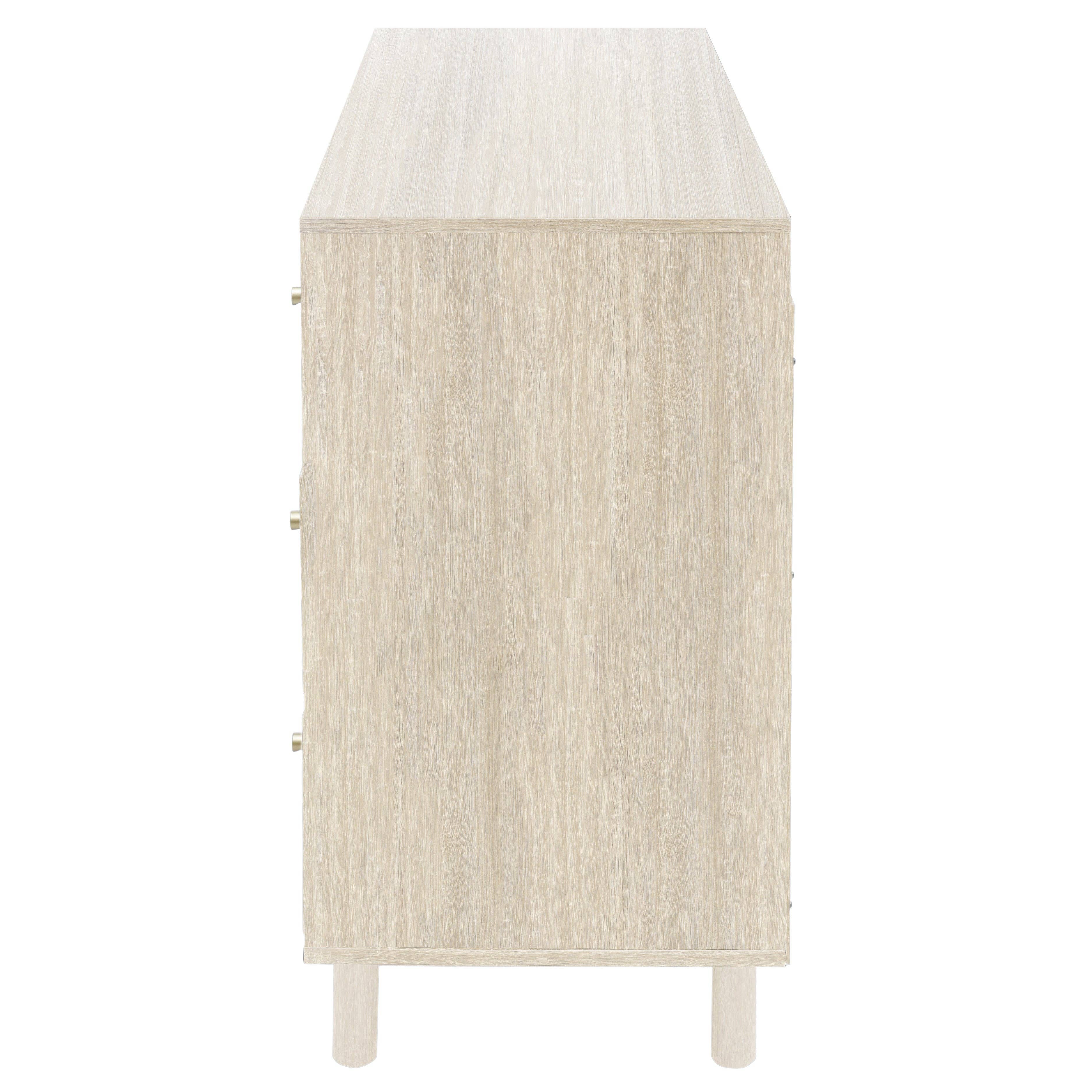 Orange County Decor - Wholesale Cabinet - 2 Door 3 Drawer Cabinet, Suitable For Bedroom, Living Room, Study Natural Mdf11
