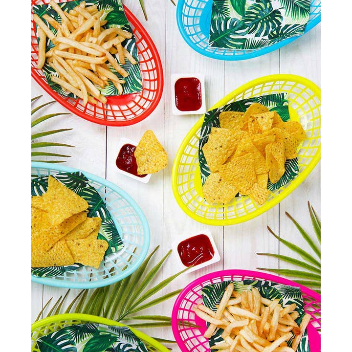 Talking Tables EU - Venta al por mayor Cestas - Cestas de comida de plástico coloridas | Paquete de 6 | Fiesta de verano |10