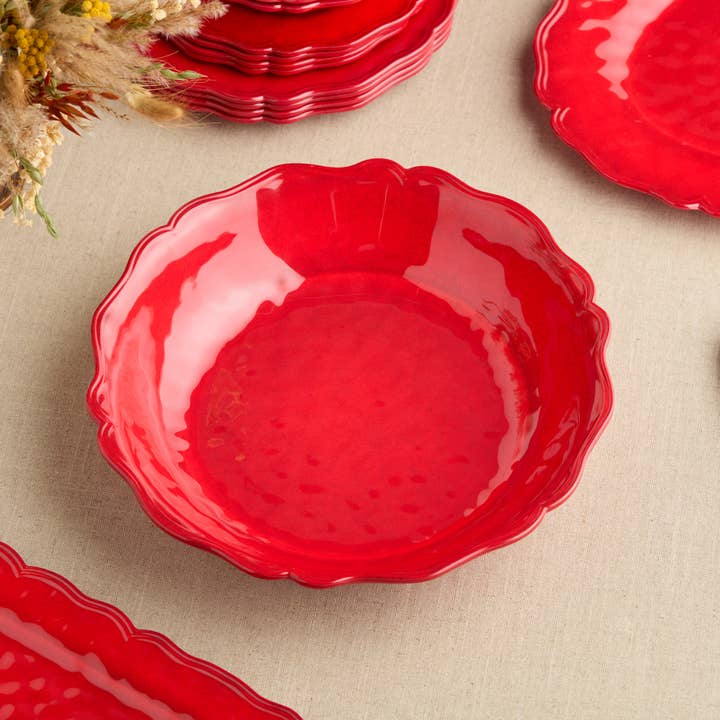 Certified International - Wholesale Serve Bowl - Isabella Red Melamine Lg Serving Bowl 13.75x2.75in