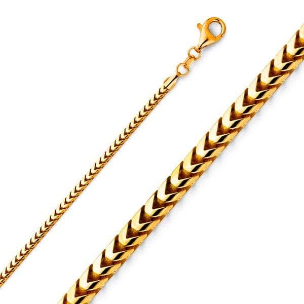 Cadena Franco de 2 mm chapada en oro de 18 quilates para venta al por mayor de Raf Rossi Gold Plated