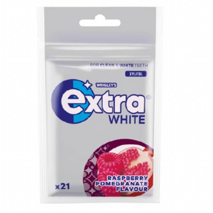 Extra White Raspberry & Pomegranate Sugarfree Gum for wholesale by HELLO CANDY LLC