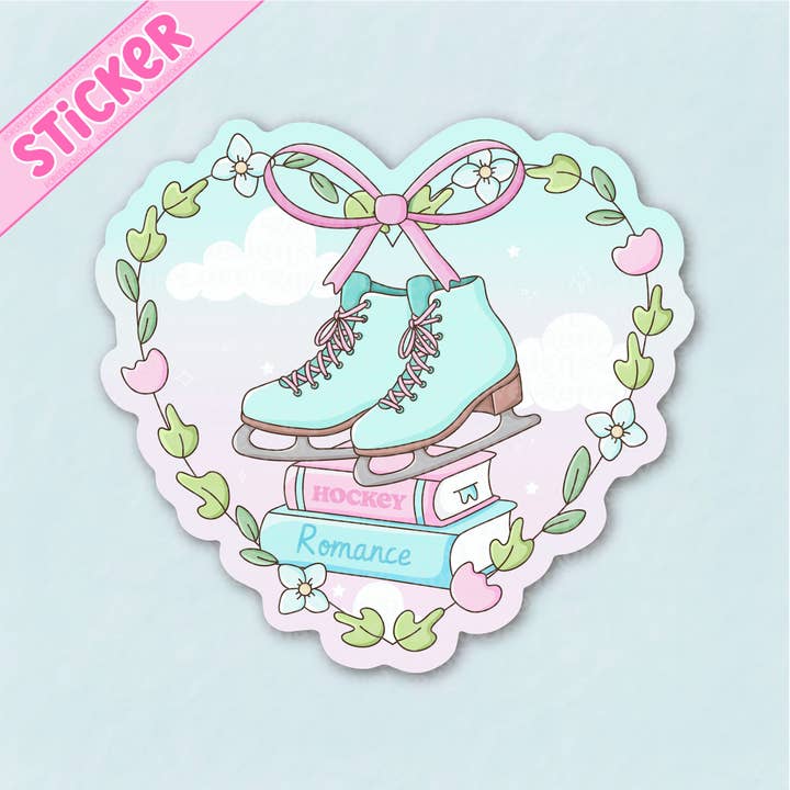 RoroDesignsLove - Wholesale Sticker - Hockey romance book trope pastel heart sticker for kindle5