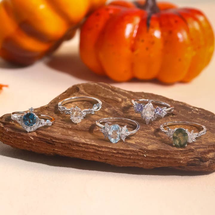 Azura Jewelry - Wholesale Band/Stacked Ring - Luna Twilight London Blue Topaz Ring5