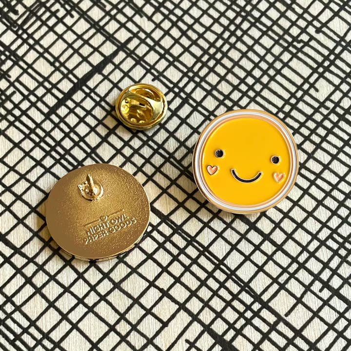 Night Owl Paper Goods - Wholesale Lapel Pin/Button - Smiley Enamel Pin