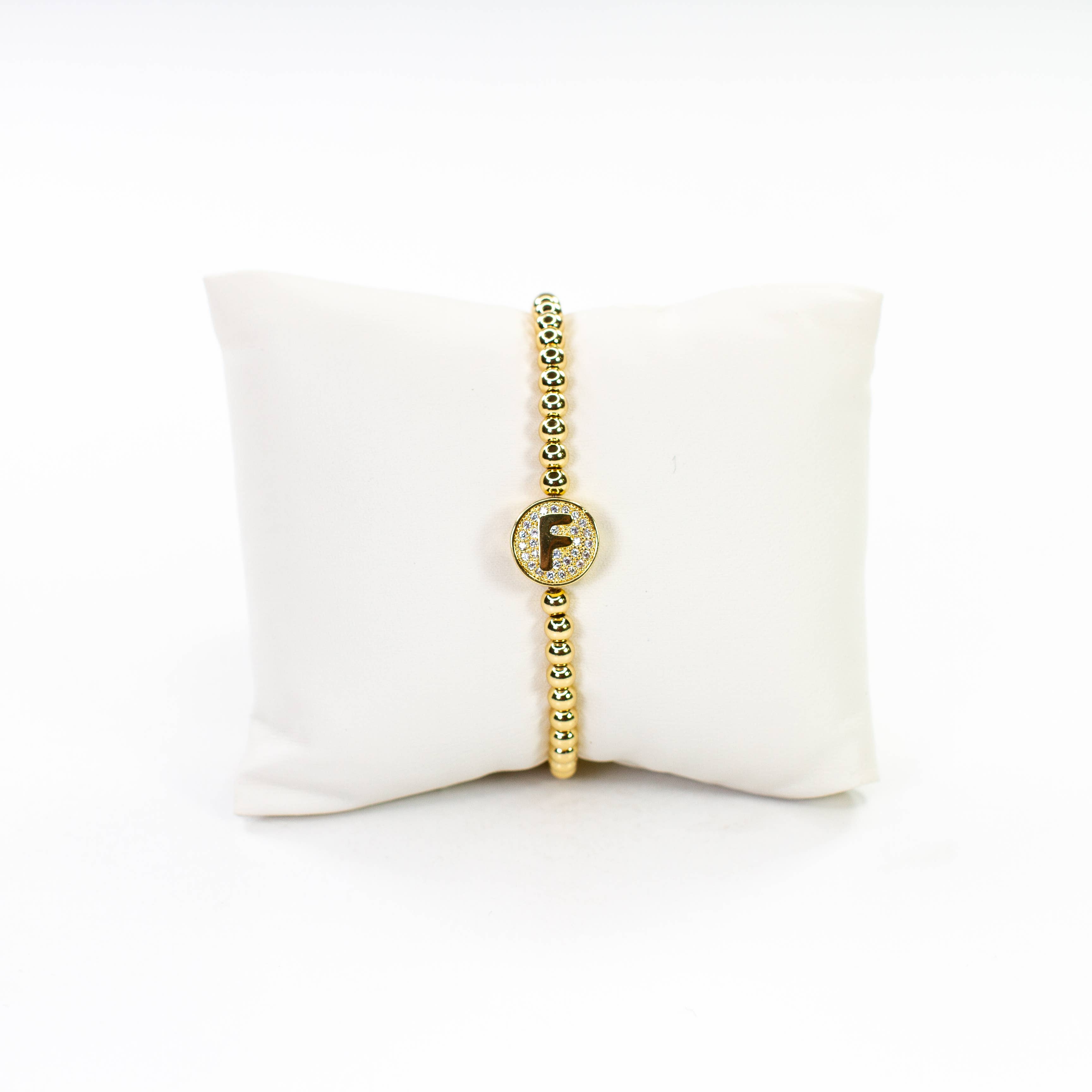 Savvy Bling - Wholesale Beaded Bracelet - Initial Simulated Diamond Bracelet5