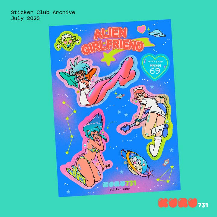 kuru731 - Wholesale Sticker - Alien Girlfriend Sticker Sheet