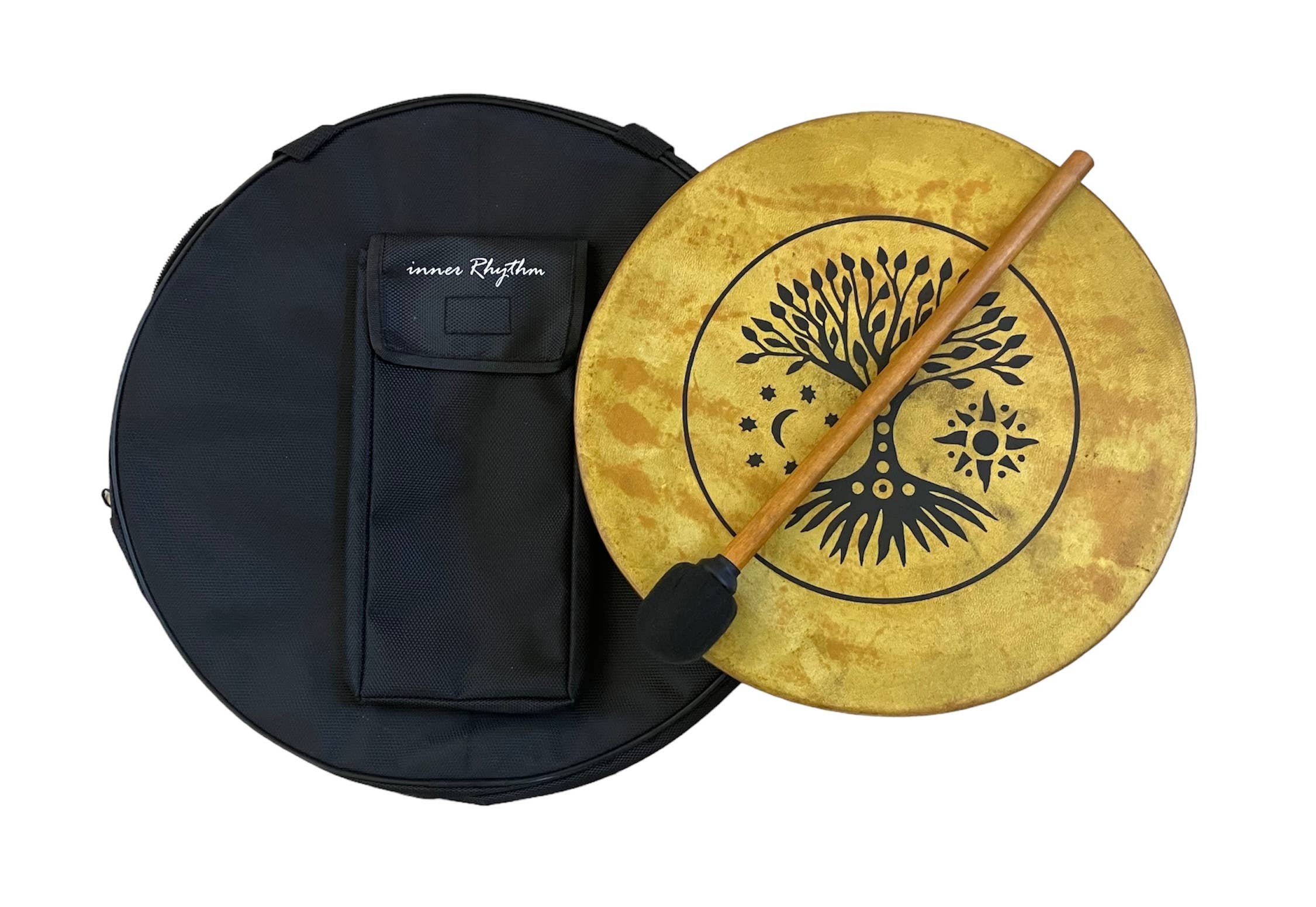 inRhythm - Wholesale Beeldje/beeldhouwwerk - Tree of Life sjamanendrum met standaard en draagtas (optioneel)3