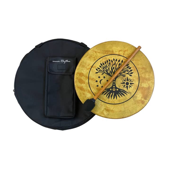 inRhythm - Wholesale Beeldje/beeldhouwwerk - Tree of Life sjamanendrum met standaard en draagtas (optioneel)3