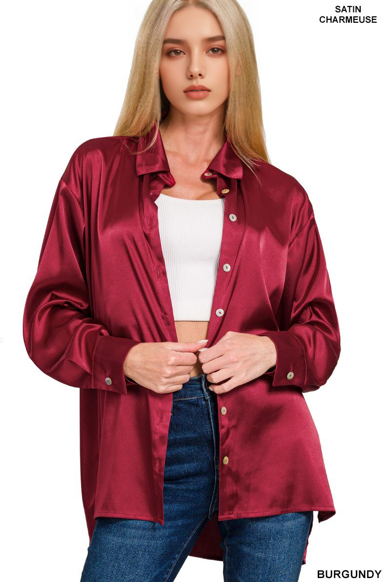 42POPS – Großhandel Hemd mit Button-down-Kragen – Damen – „,.._ Satin-Knopf-Down-Hemden1