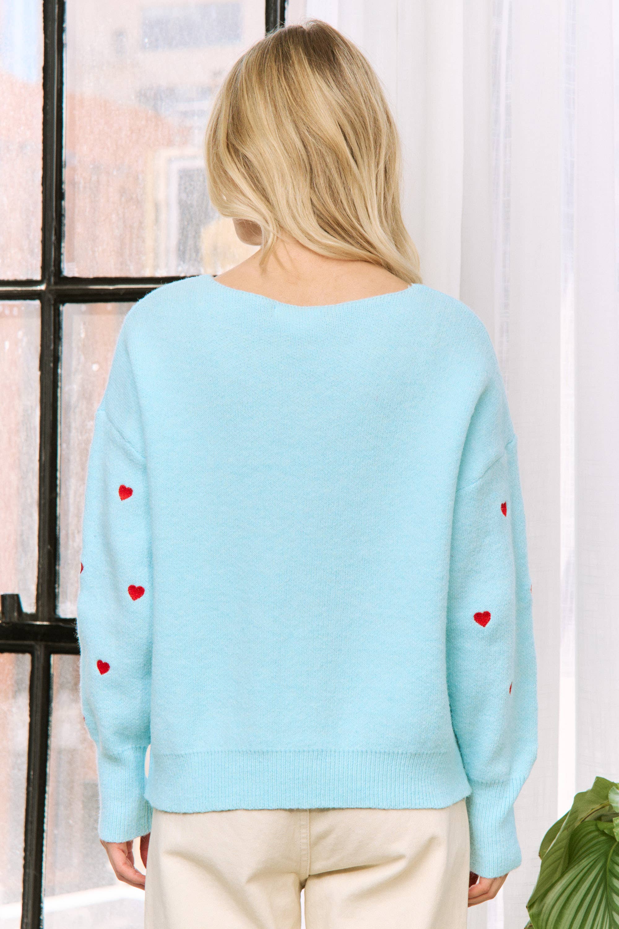 Sweet Generis - Wholesale Knit Sweater - Women's - HEART PATTERN BOXY KNIT PULLOVER SWEATER32