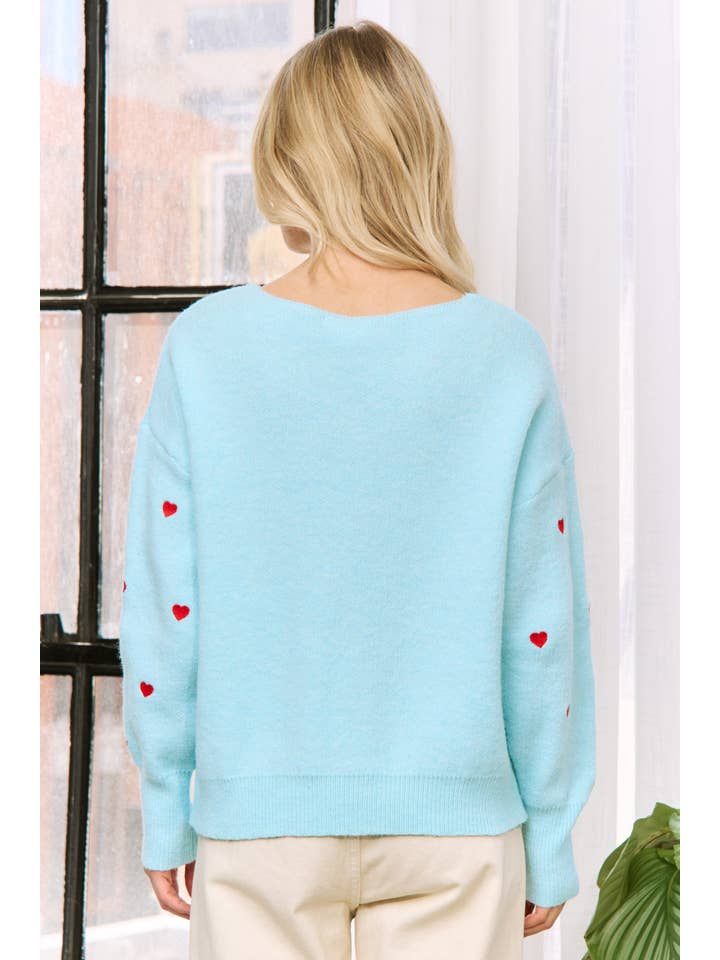 Sweet Generis - Wholesale Knit Sweater - Women's - HEART PATTERN BOXY KNIT PULLOVER SWEATER7