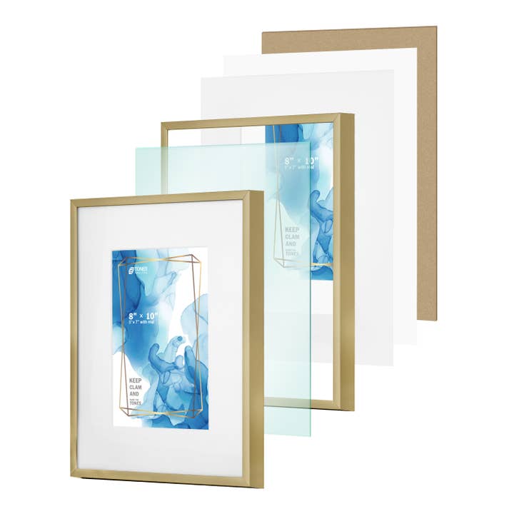 LivingTaste Home Inc - Wholesale Picture frame - 8x10 Aluminum Matted Picture Frame-2PK2