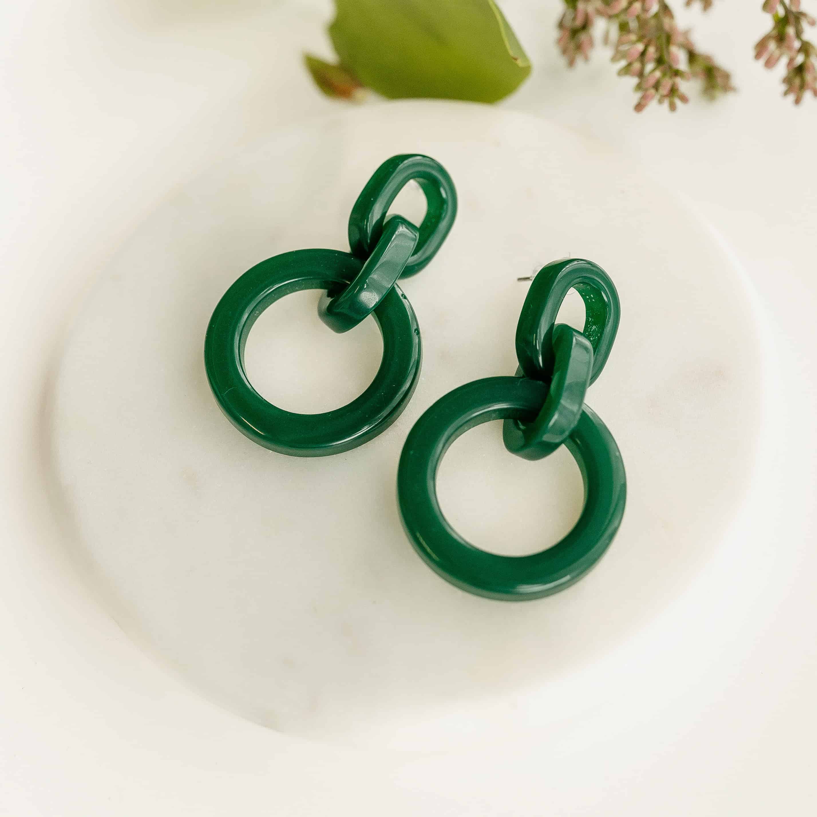 Sela Designs - Vente Boucles d'oreilles pendantes - Boucles d'oreilles Hali vertes
